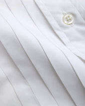 Pleated Front Straight Collar Formal Shirt