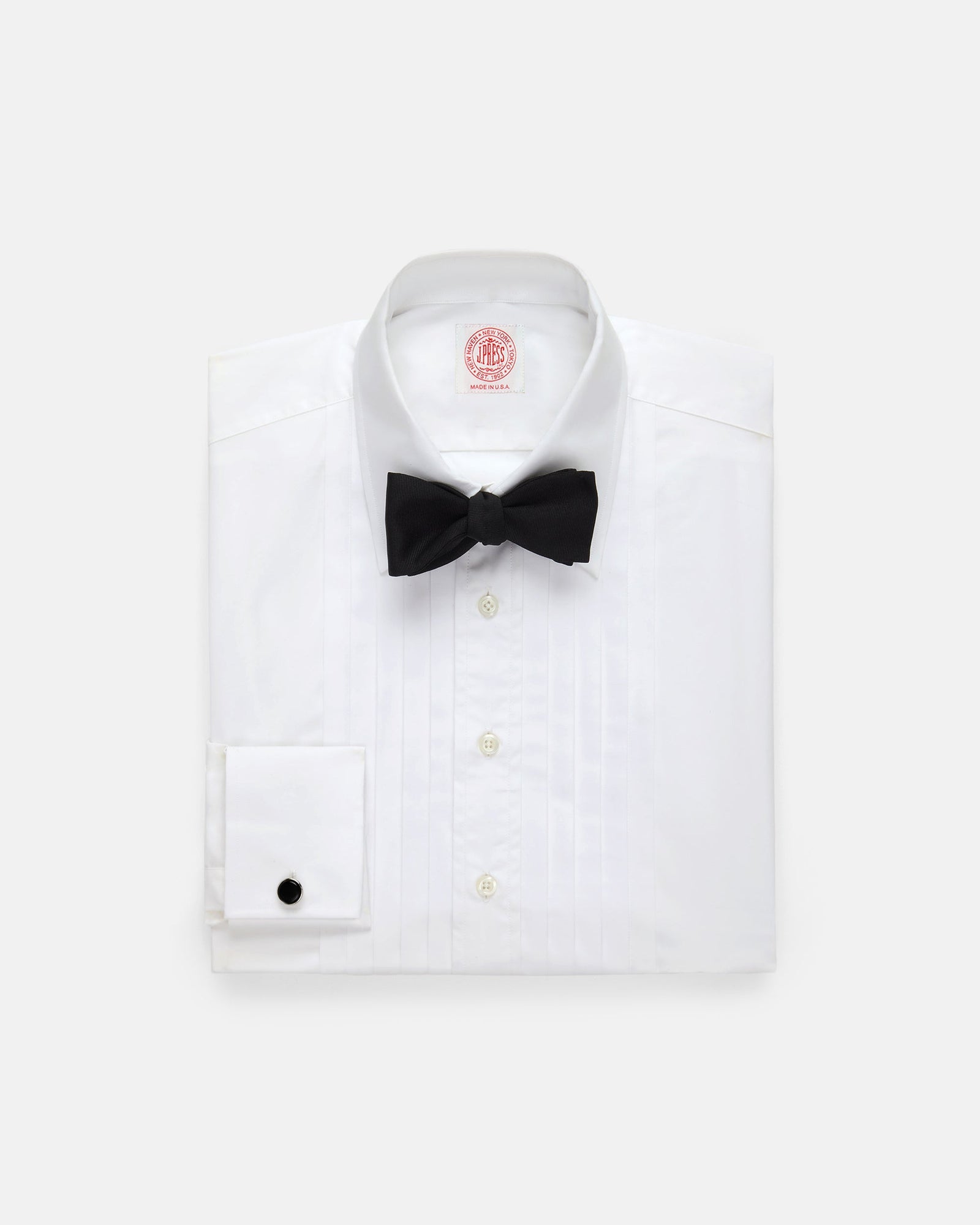 Pleated Front Straight Collar Formal Shirt