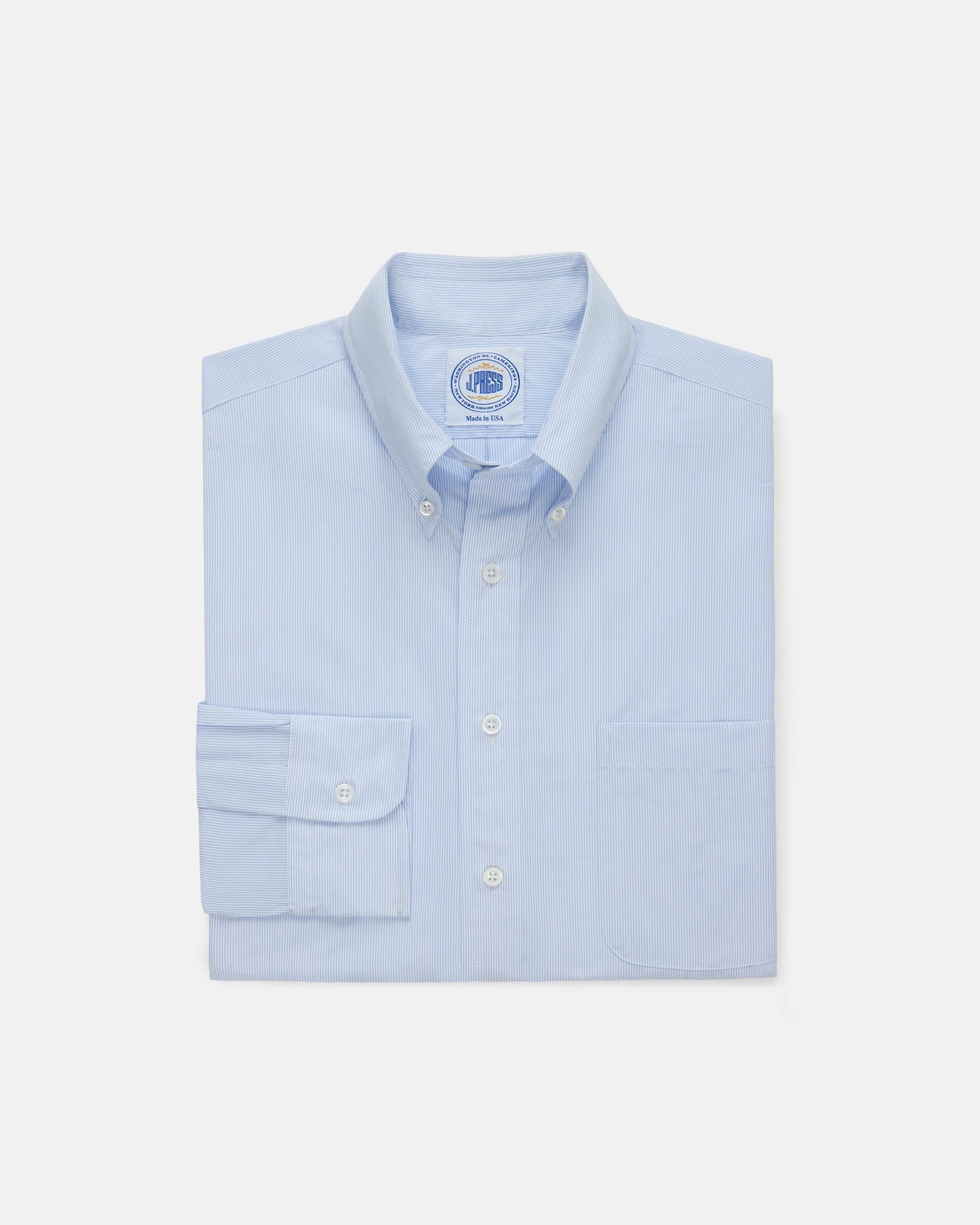 Made In Usa Thomas Mason Pinstripe Button Down Shirt Classic Fit