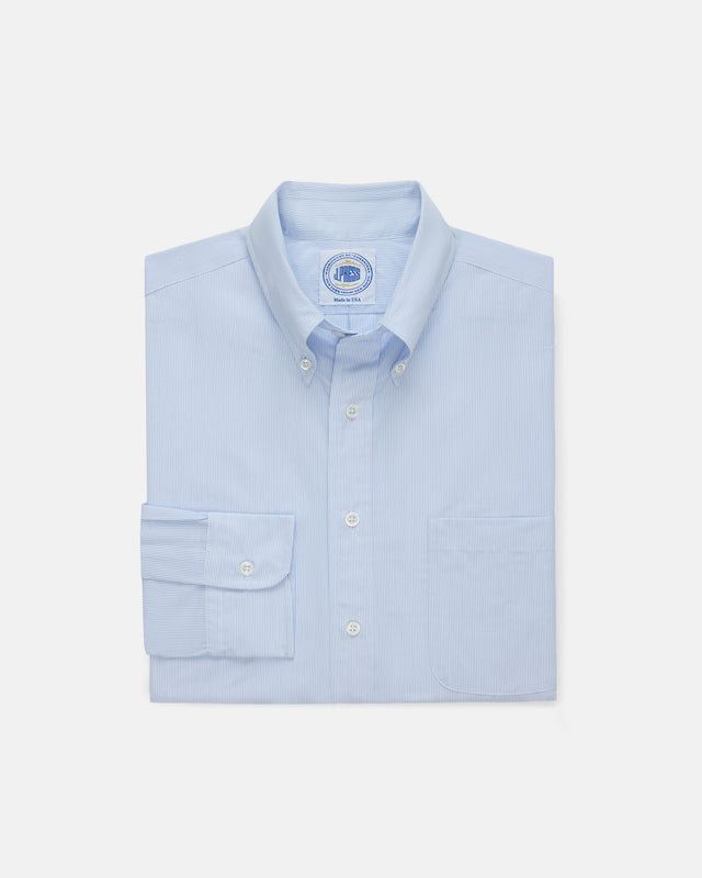 Made In Usa Thomas Mason Pinstripe Button Down Shirt Classic Fit