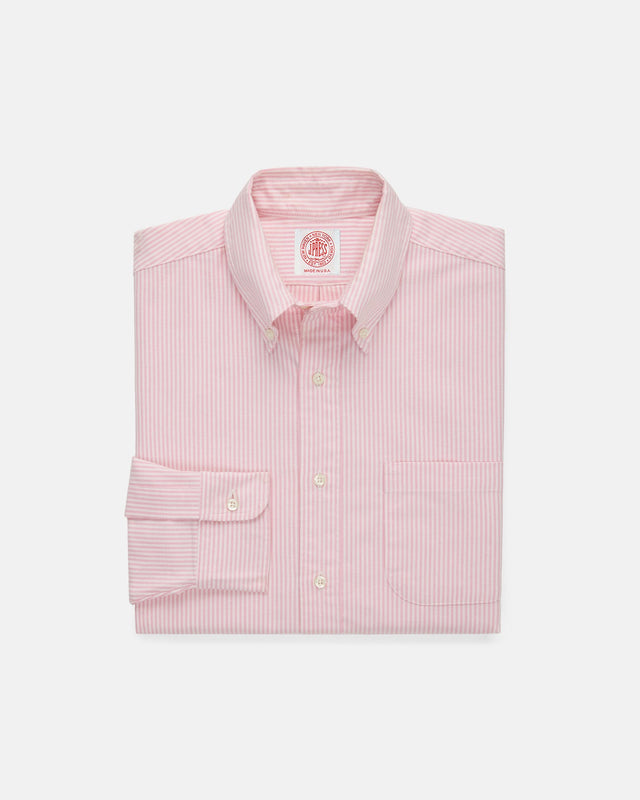 Made In Usa Pink University Stripe Oxford Cloth Shirt Classic Fit