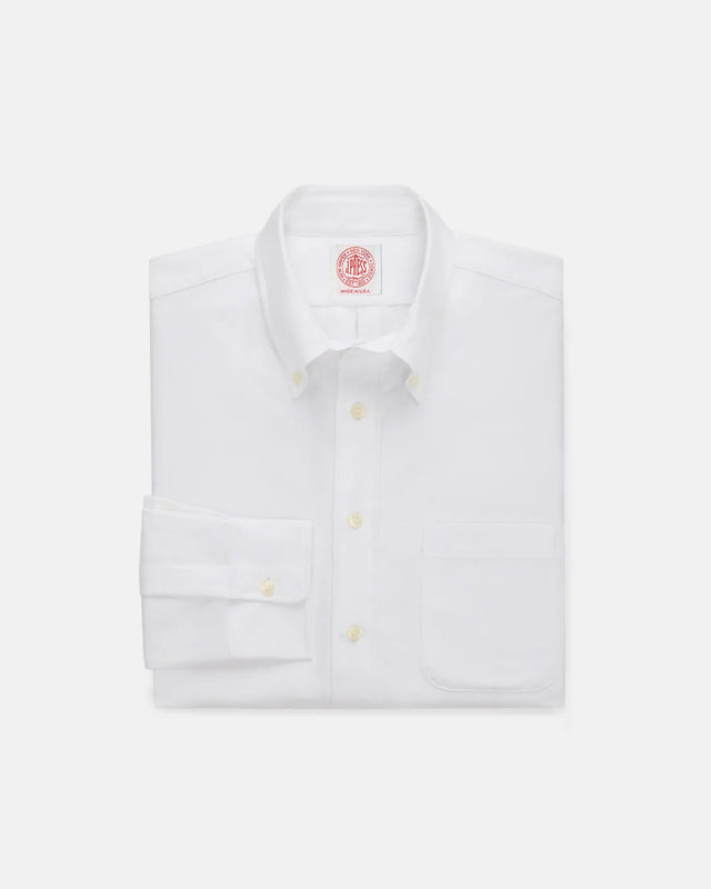 Made-in-USA White Oxford Cloth Button Down Shirt - Regular Fit