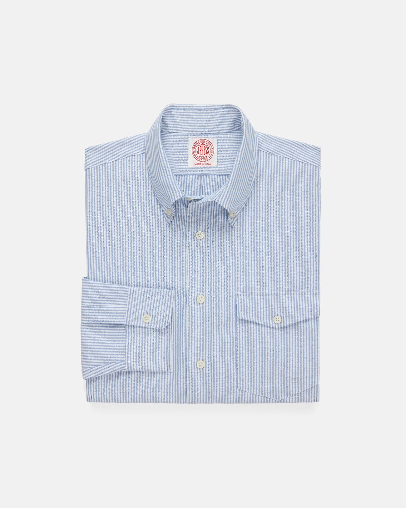 Made In Usa Flap Pocket University Stripe Oxford Cloth Shirt Regular Fit