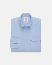 Made-in-USA Flap Pocket Blue Oxford Cloth Button Down Shirt - Regular Fit