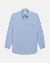 Made-in-USA Flap Pocket Blue Oxford Cloth Button Down Shirt - Regular Fit