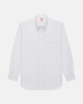 Made-in-USA Flap Pocket White Oxford Cloth Button Down Shirt - Regular Fit
