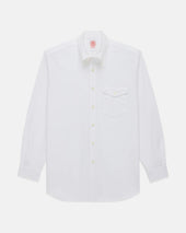 Made-in-USA Flap Pocket White Oxford Cloth Button Down Shirt - Classic Fit
