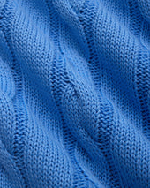 Linen Cotton Cable Knit Sweater Trim Fit