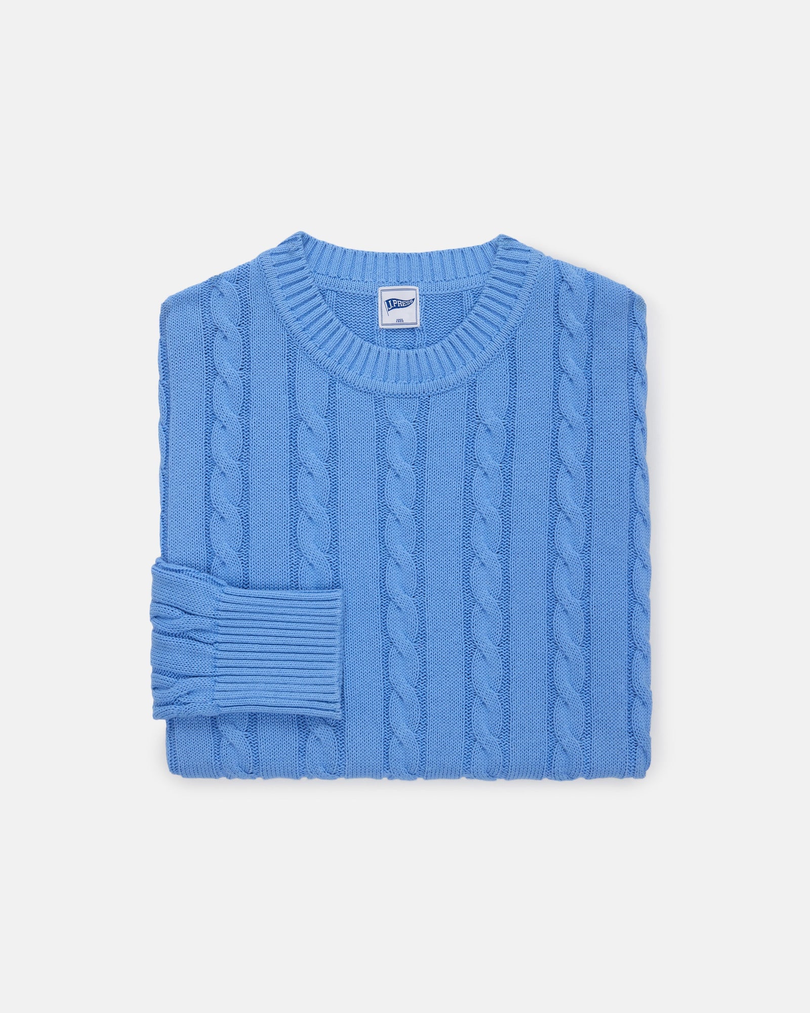 Linen Cotton Cable Knit Sweater Trim Fit