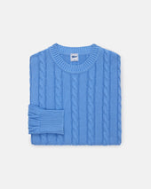 Linen Cotton Cable Knit Sweater Trim Fit