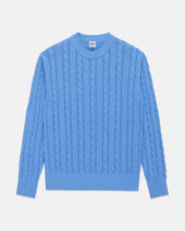Linen Cotton Cable Knit Sweater Trim Fit