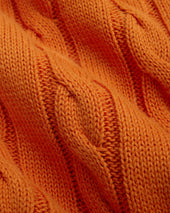 Linen Cotton Cable Knit Sweater Trim Fit