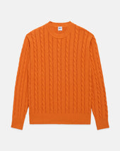 Linen Cotton Cable Knit Sweater Trim Fit