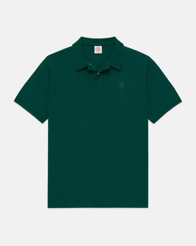 J. Press Dark Green Archival Crest Pique Polo