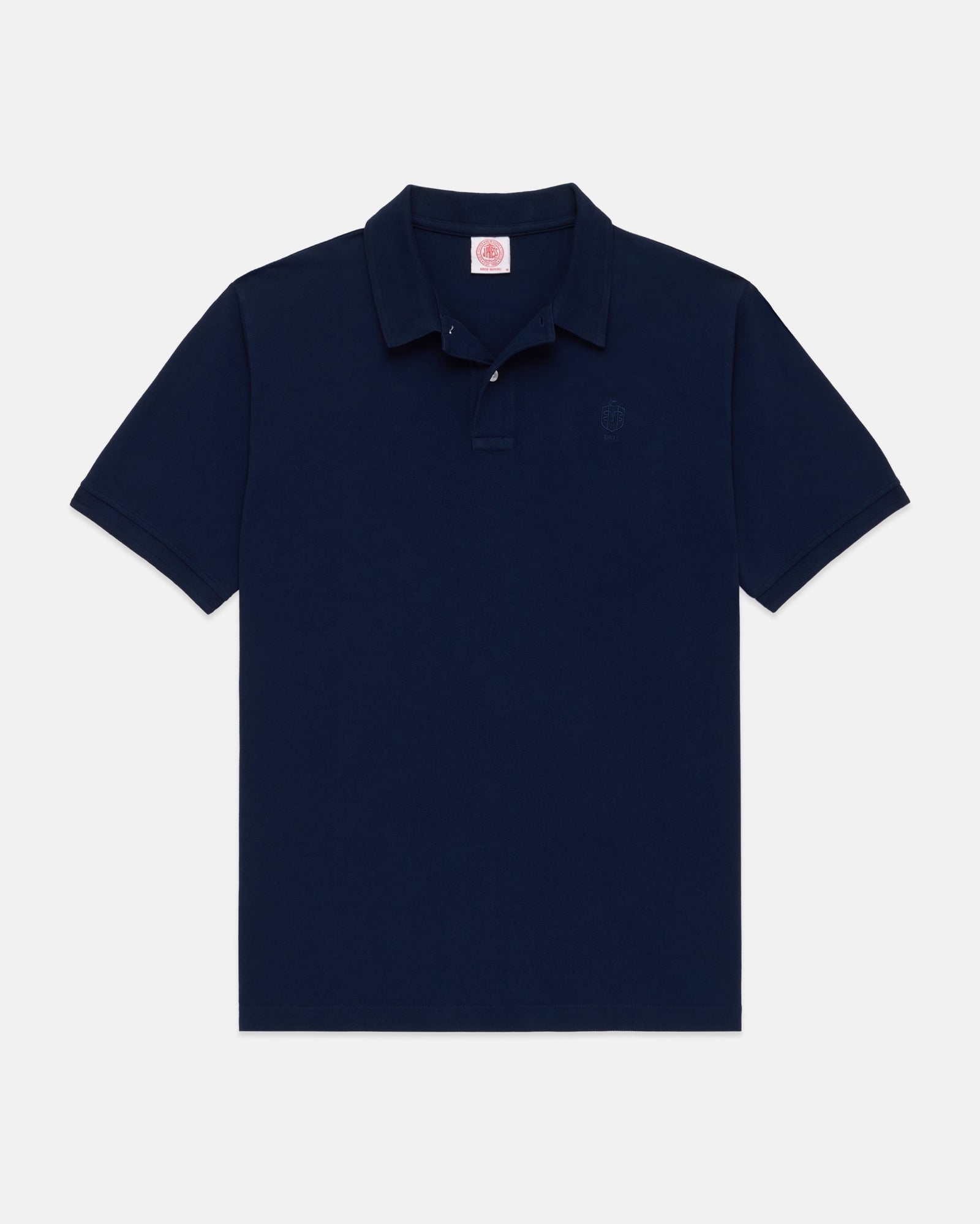 J. Press Navy Archival Crest Pique Polo