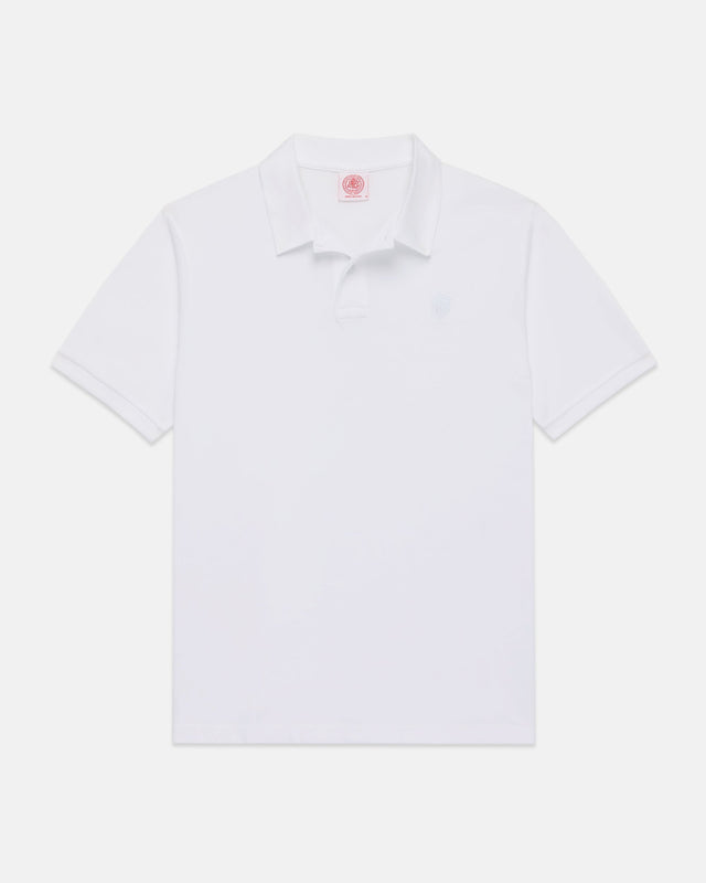 J. Press White Archival Crest Pique Polo