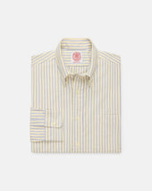 Made In Usa Blue Alternating Stripe Oxford Dress Shirt Classic Fit