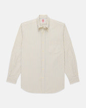 Made In Usa Blue Alternating Stripe Oxford Dress Shirt Classic Fit
