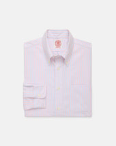 Made In Usa Pink Alternating Stripe Oxford Dress Shirt Classic Fit
