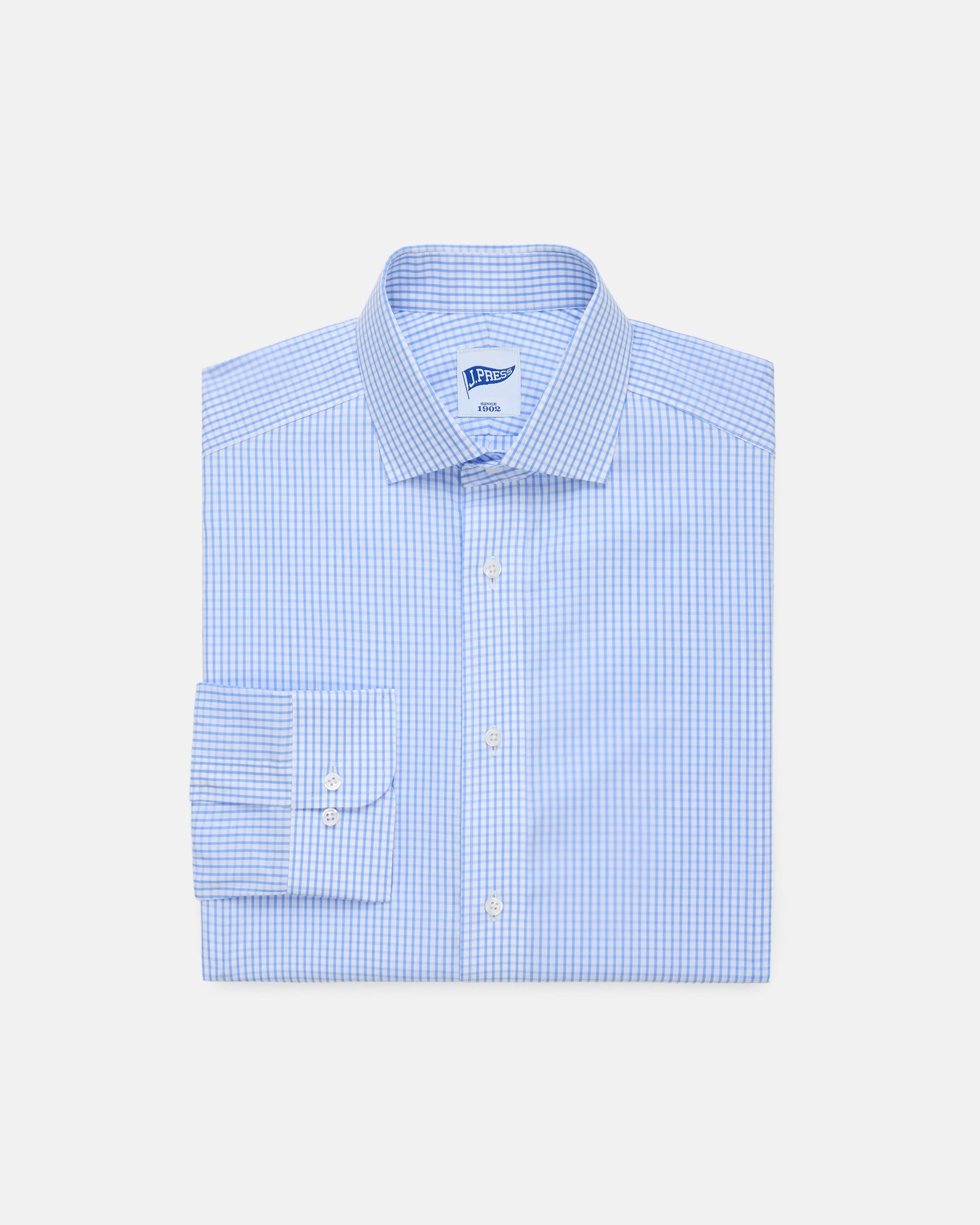 Light Check Spread Collar Dress Shirt Trim Fit