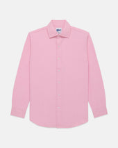 Pink Enzyme Washed Oxford Spread Collar Shirt Trim Fit