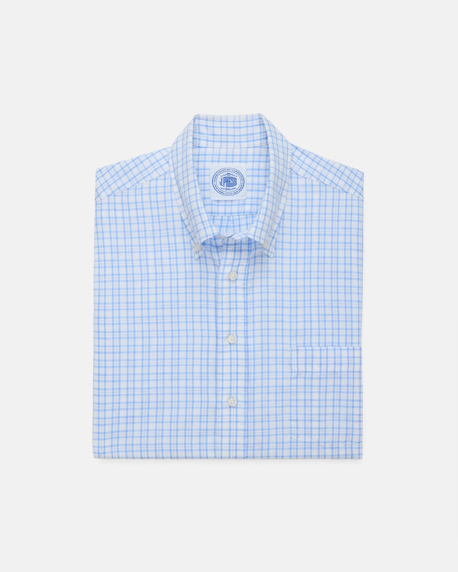 Light Check Cotton Linen Short Sleeve Sport Shirt Classic Fit