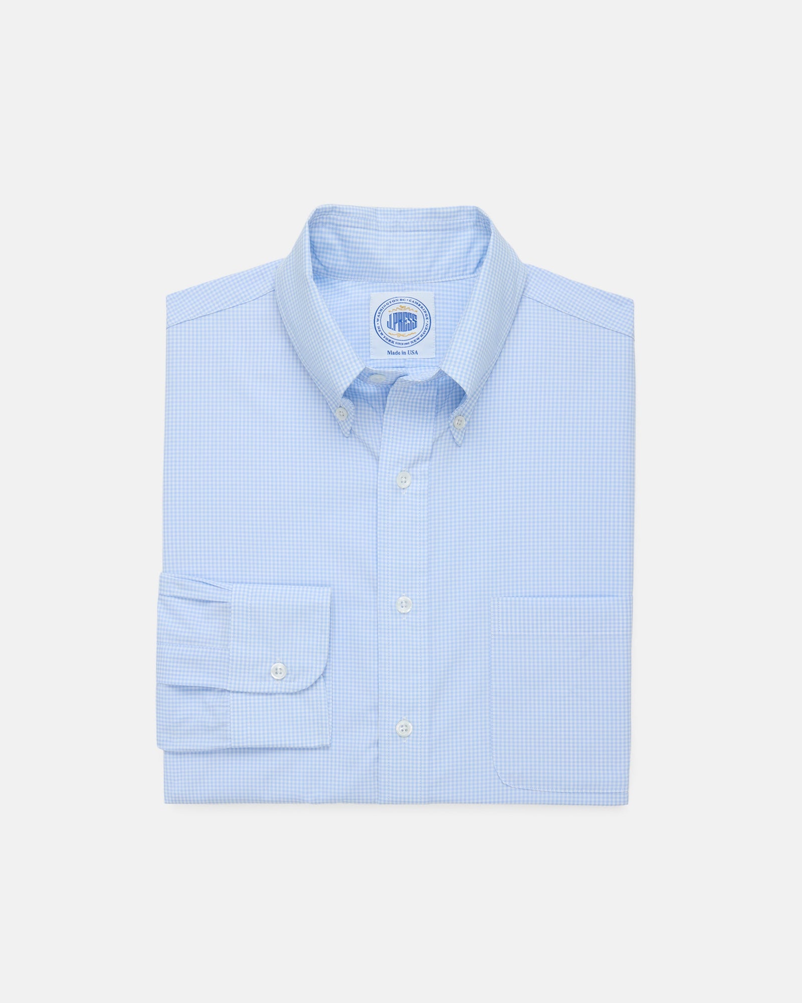 Made In Usa Thomas Mason Light Mini Gingham Button Down Shirt Classic Fit
