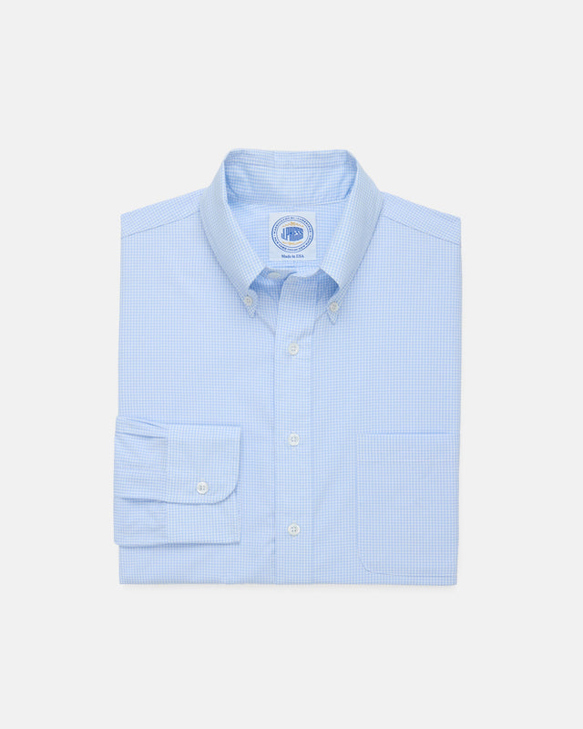 Made In Usa Thomas Mason Light Mini Gingham Button Down Shirt Classic Fit