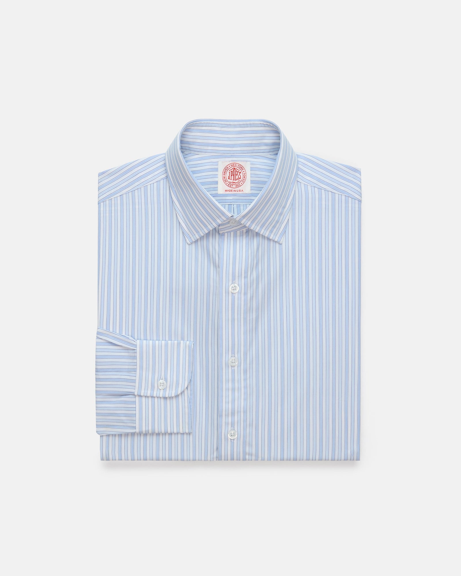 Made In Usa Thomas Mason Shadow Stripe Poplin Dress Shirt Classic Fit