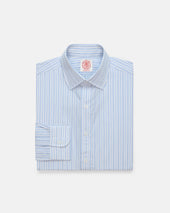 Made In Usa Thomas Mason Shadow Stripe Poplin Dress Shirt Classic Fit