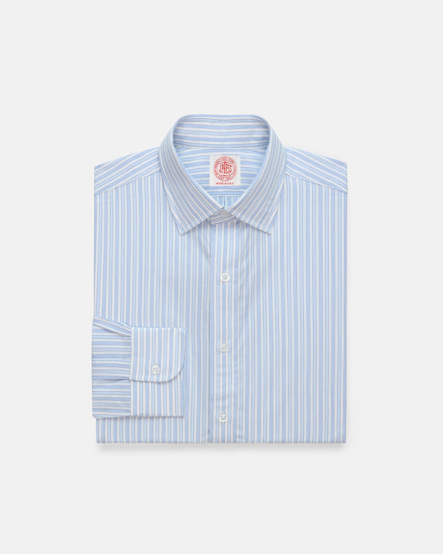 Made In Usa Thomas Mason Shadow Stripe Poplin Dress Shirt Classic Fit