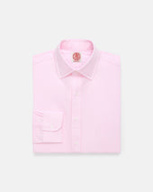 Made In Usa Thomas Mason Pink Bengal Stripe Spread Collar Dress Shirt Classic Fit