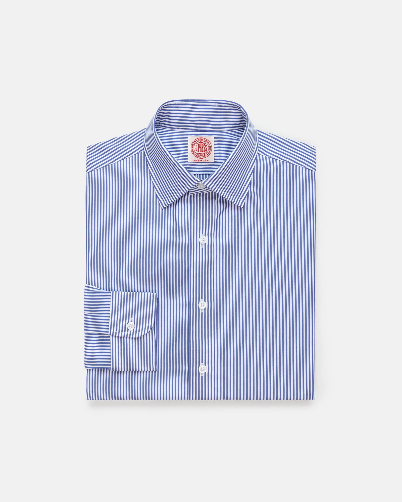 Made In Usa Thomas Mason Bengal Stripe Spread Collar Dress Shirt Classic Fit