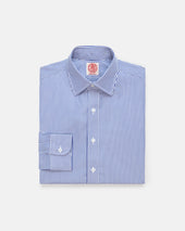 Made In Usa Thomas Mason Bengal Stripe Spread Collar Dress Shirt Classic Fit