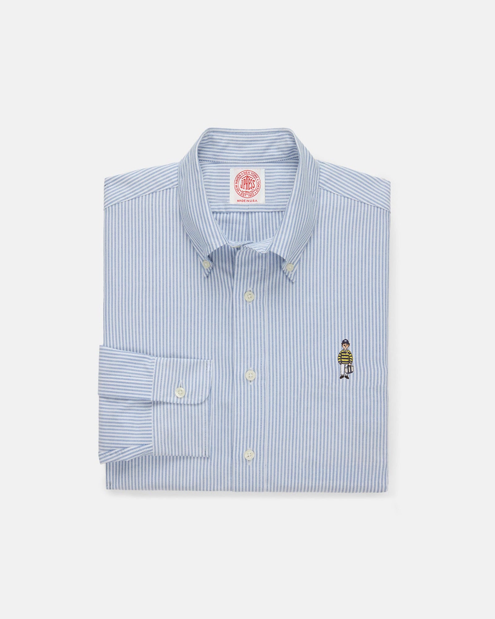 Made In Usa Ivy Guy Striped Oxford Cloth Sport Shirt Classic Fit