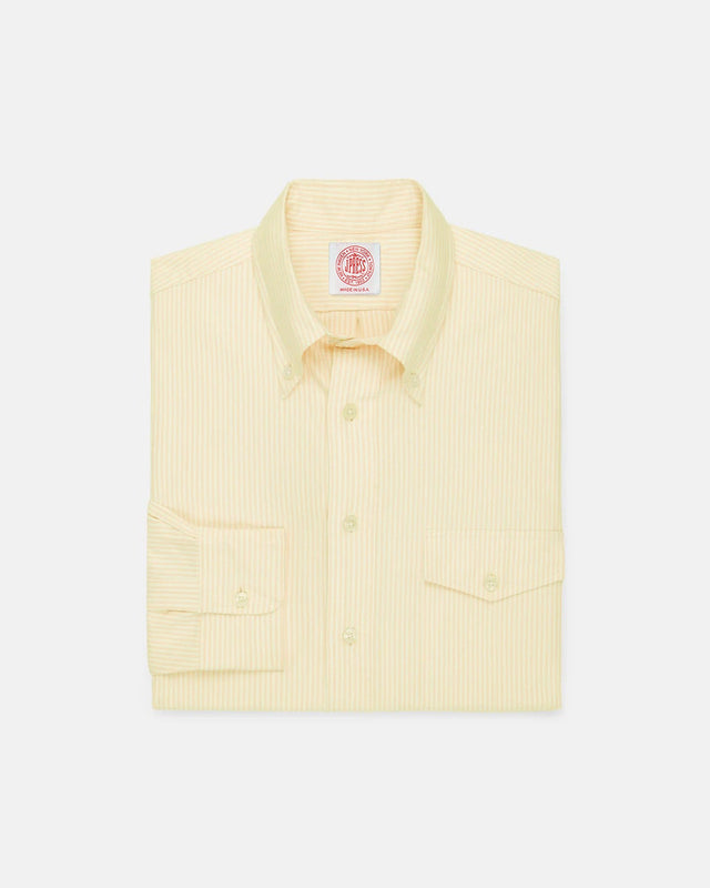 Made In Usa Flap Pocket University Stripe Oxford Cloth Button Down Sportshirt Classic Fit