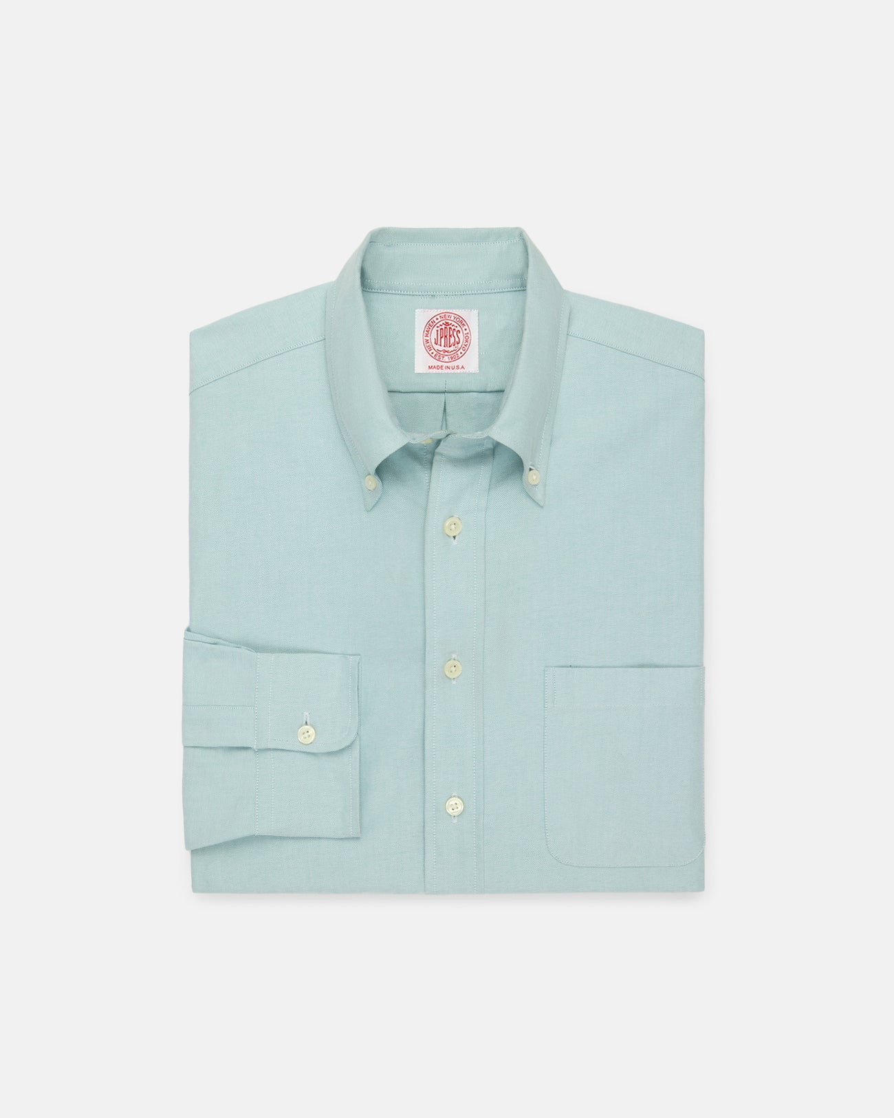 Made In Usa Green Oxford Cloth Button Down Shirt Classic Fit