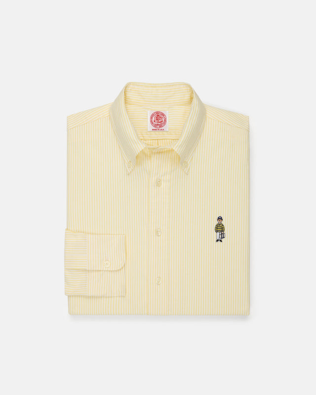 Made In Usa Ivy Guy Yellow University Stripe Oxford Cloth Shirt Classic Fit