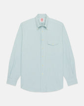 Made In Usa Flap Pocket Green University Stripe Oxford Cloth Shirt Classic Fit