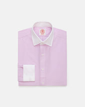 Made In Usa Thomas Mason Pink Contrast Collar French Cuff Dress Shirt Classic Fit