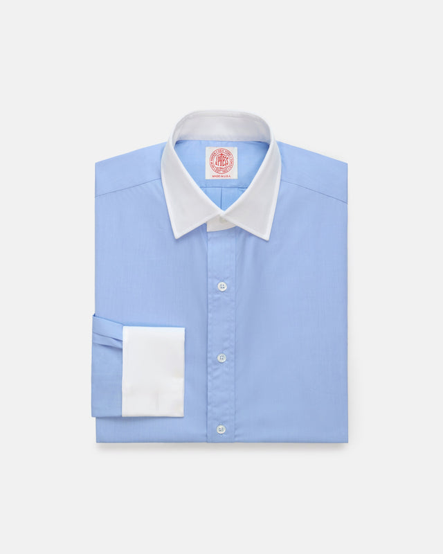 Made In Usa Thomas Mason Contrast Collar French Cuff Dress Shirt Classic Fit