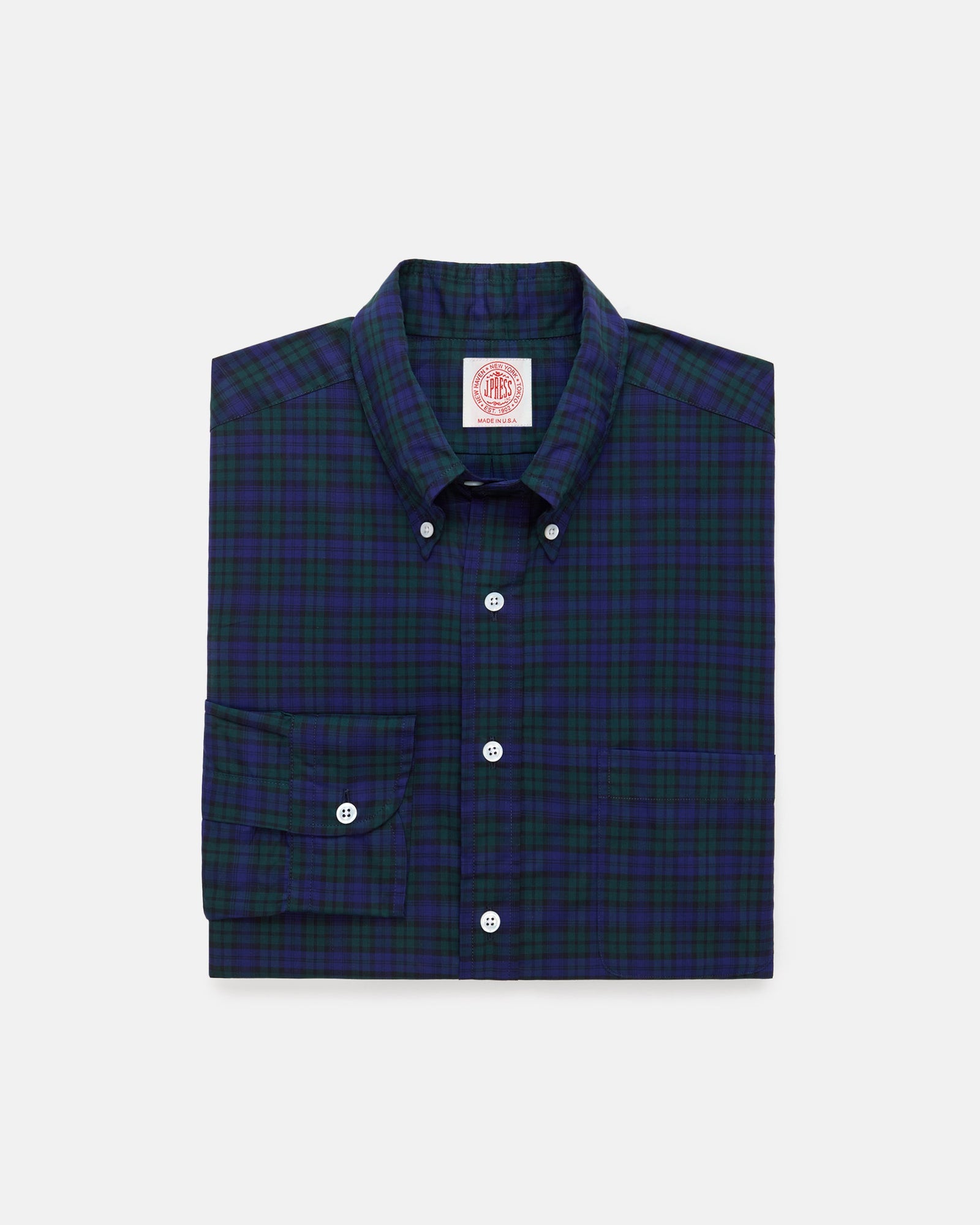 Made In Usa Thomas Mason Watch Tartan Broadcloth Sport Shirt Classic Fit