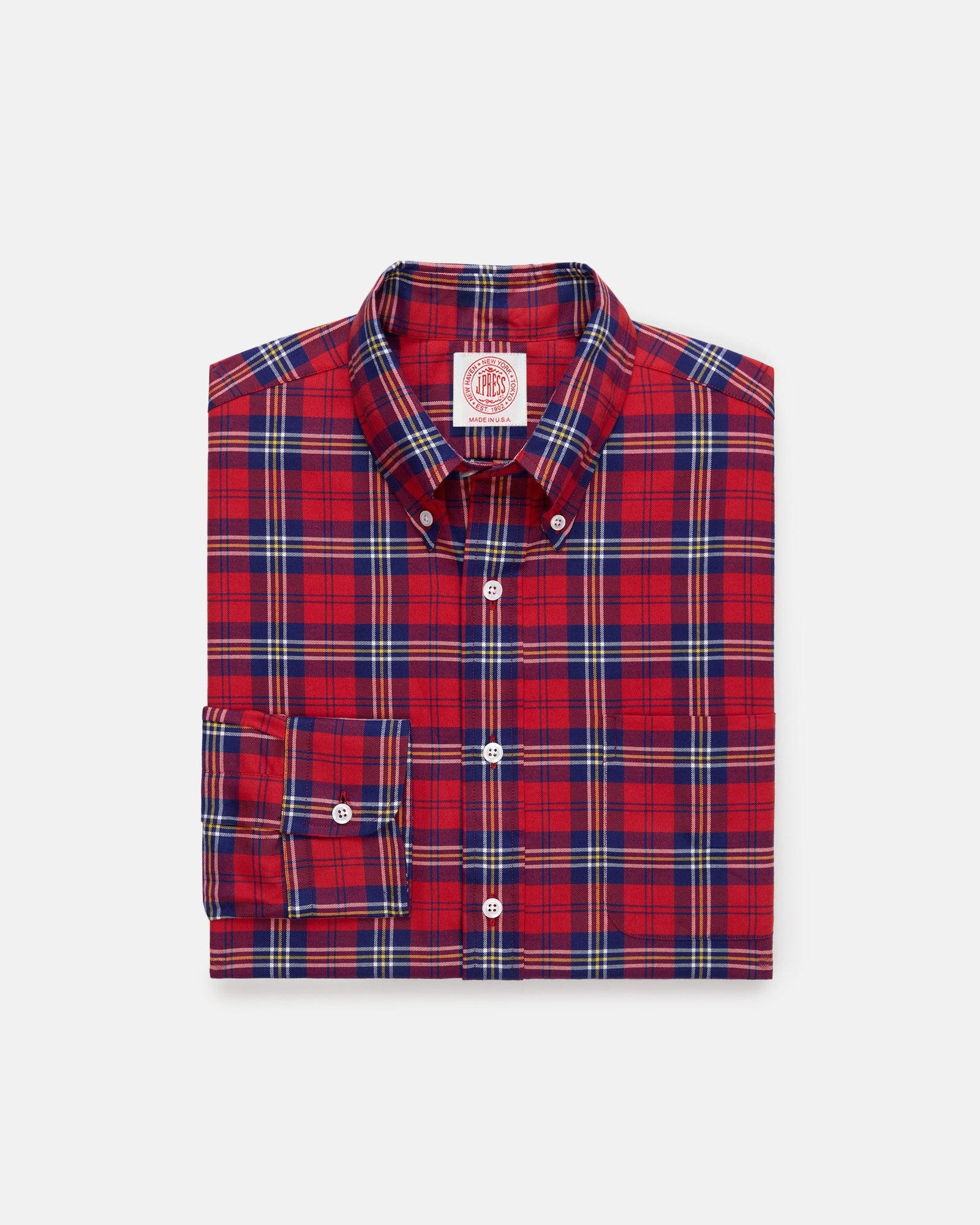 Made In Usa Red Ground Tartan Flannel Sport Shirt Classic Fit