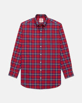 Made In Usa Red Ground Tartan Flannel Sport Shirt Classic Fit