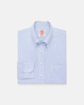 Made-in-USA Light Blue Pencil Stripe Button Down Shirt - Classic Fit