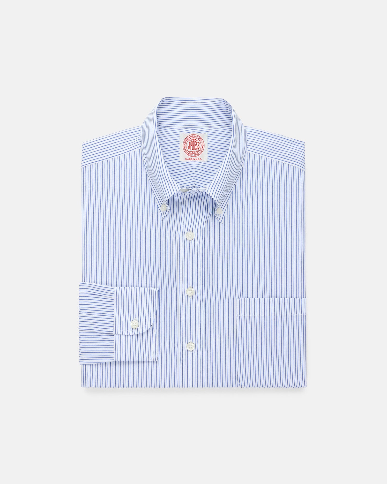 Made In Canada Dark Pencil Stripe Button Down Shirt Classic Fit