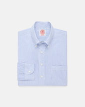 Made In Canada Dark Pencil Stripe Button Down Shirt Classic Fit