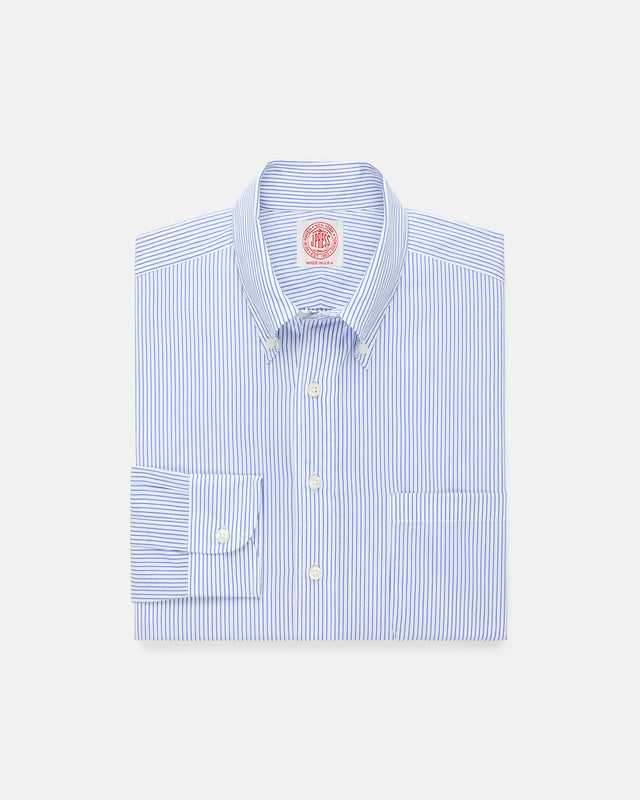 Made In Canada Dark Pencil Stripe Button Down Shirt Classic Fit