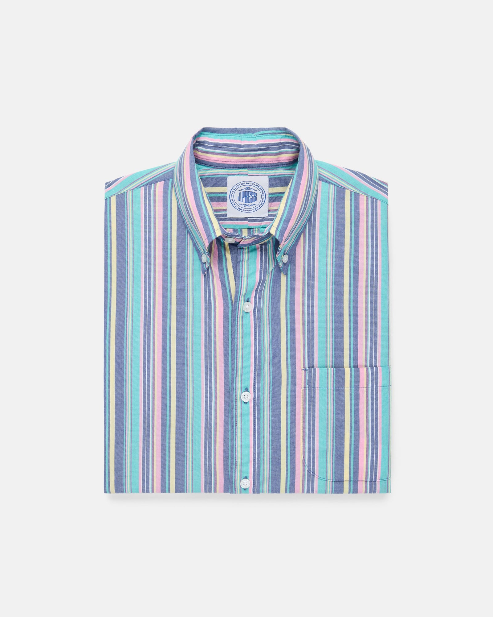Purple Stripe Short Sleeve Sport Shirt Classic Fit