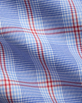 Made In Usa Red Windowpane Button Down Sport Shirt Classic Fit